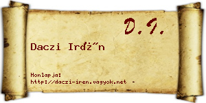 Daczi Irén névjegykártya